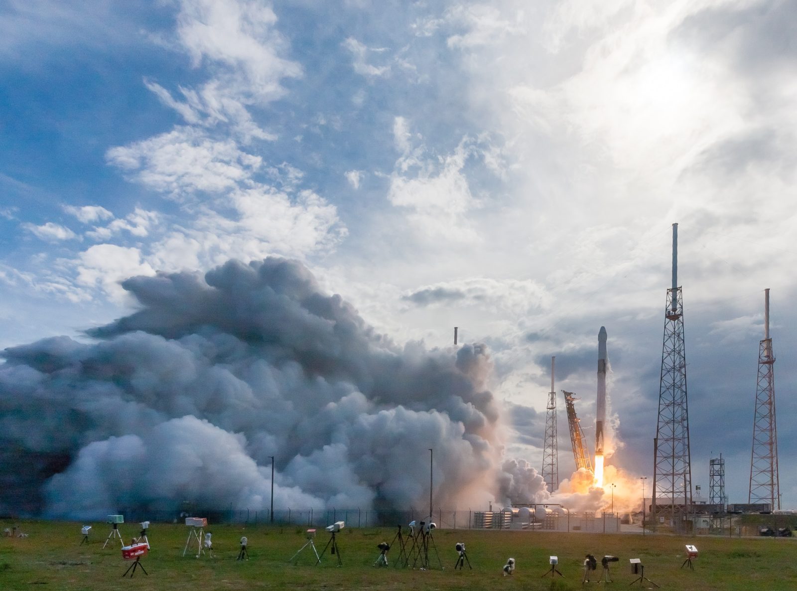 rocket launching into space