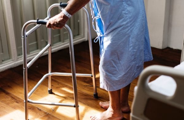 Medicare patient with a walker in a nursing home