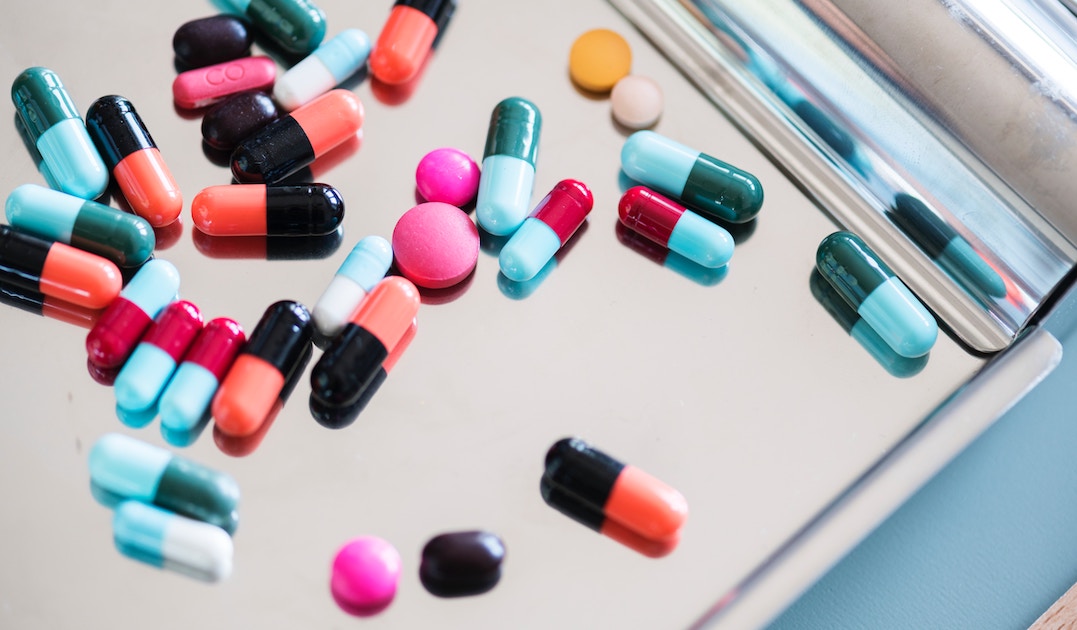 pills on a countertop