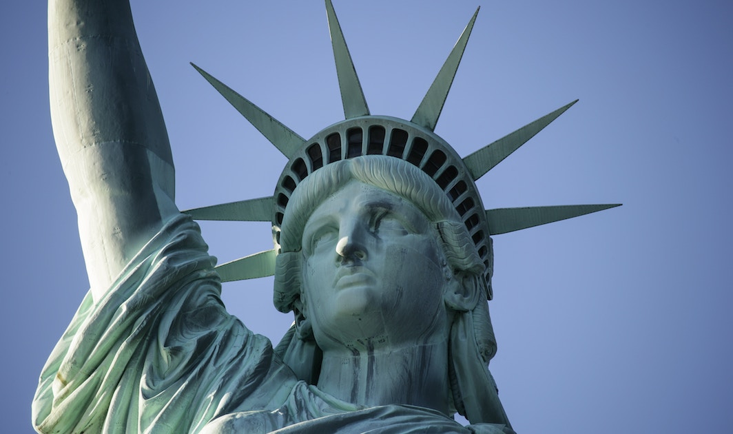 close-up of the Statue of Liberty