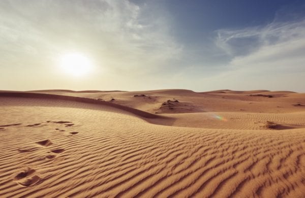 hot sun over the desert