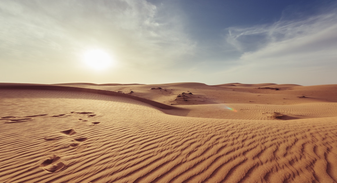 hot sun over the desert