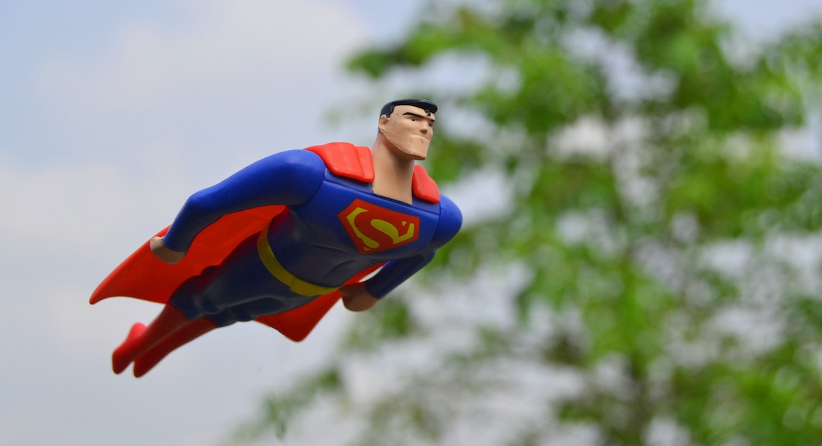 flying Superman doll